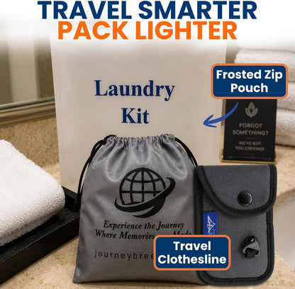 Travel Clothesline – Lightweight Portable Clothesline & Elastic Travel Clothesline Strong Indoor/Outdoor Clothesline, Drying Line for Travel Laundry for Hotels, Cruises & Camping