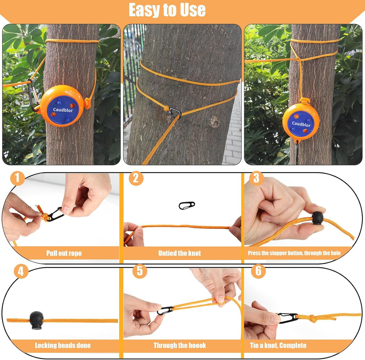 Portable Travel Clothesline, 33ft Camping Clothes line with Clothespins