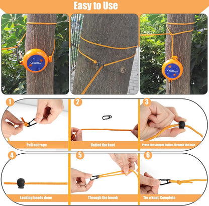 Portable Travel Clothesline, 33ft Camping Clothes line with Clothespins