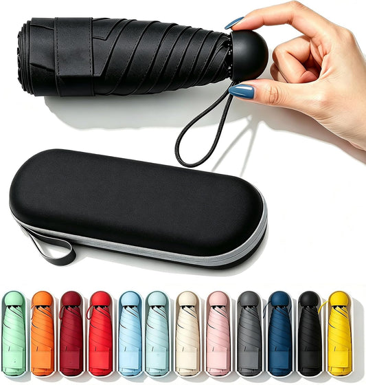 SIEPASA Mini Travel Umbrella, Compact UV Protection Sun & Rain Umbrella