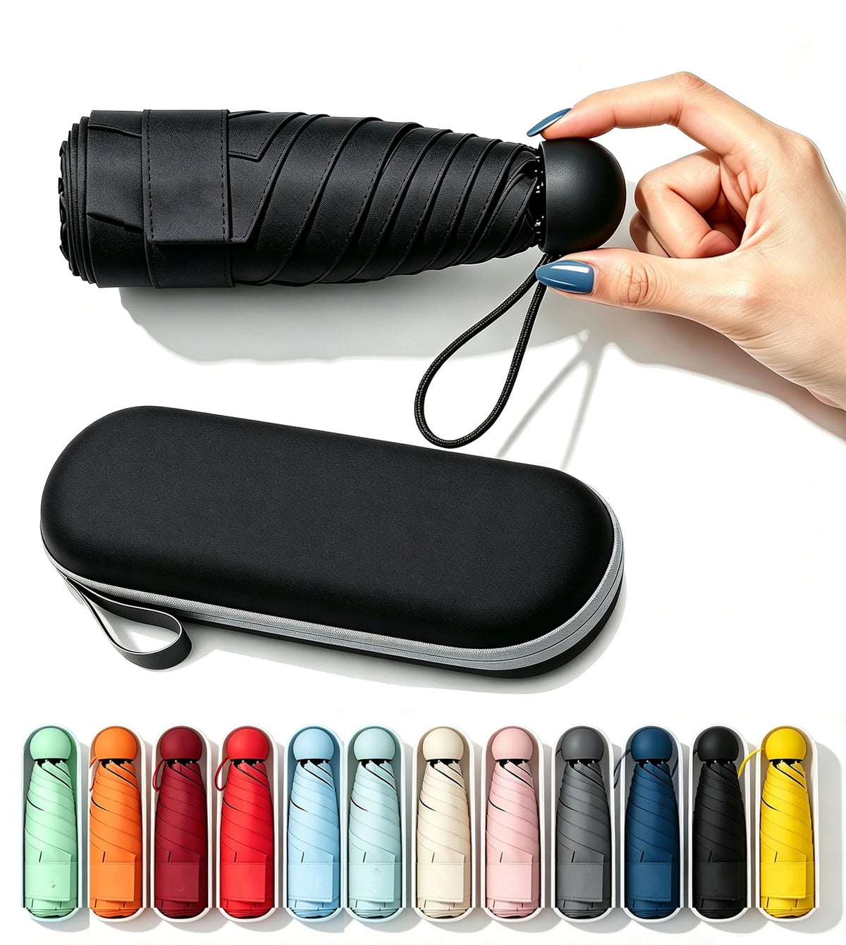 SIEPASA Mini Travel Umbrella, Compact UV Protection Sun & Rain Umbrella