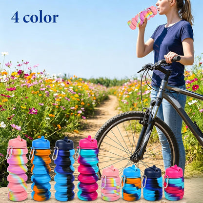 4PCS Foldable Water Bottles for Camping Hiking Travel Gym Sports,16oz