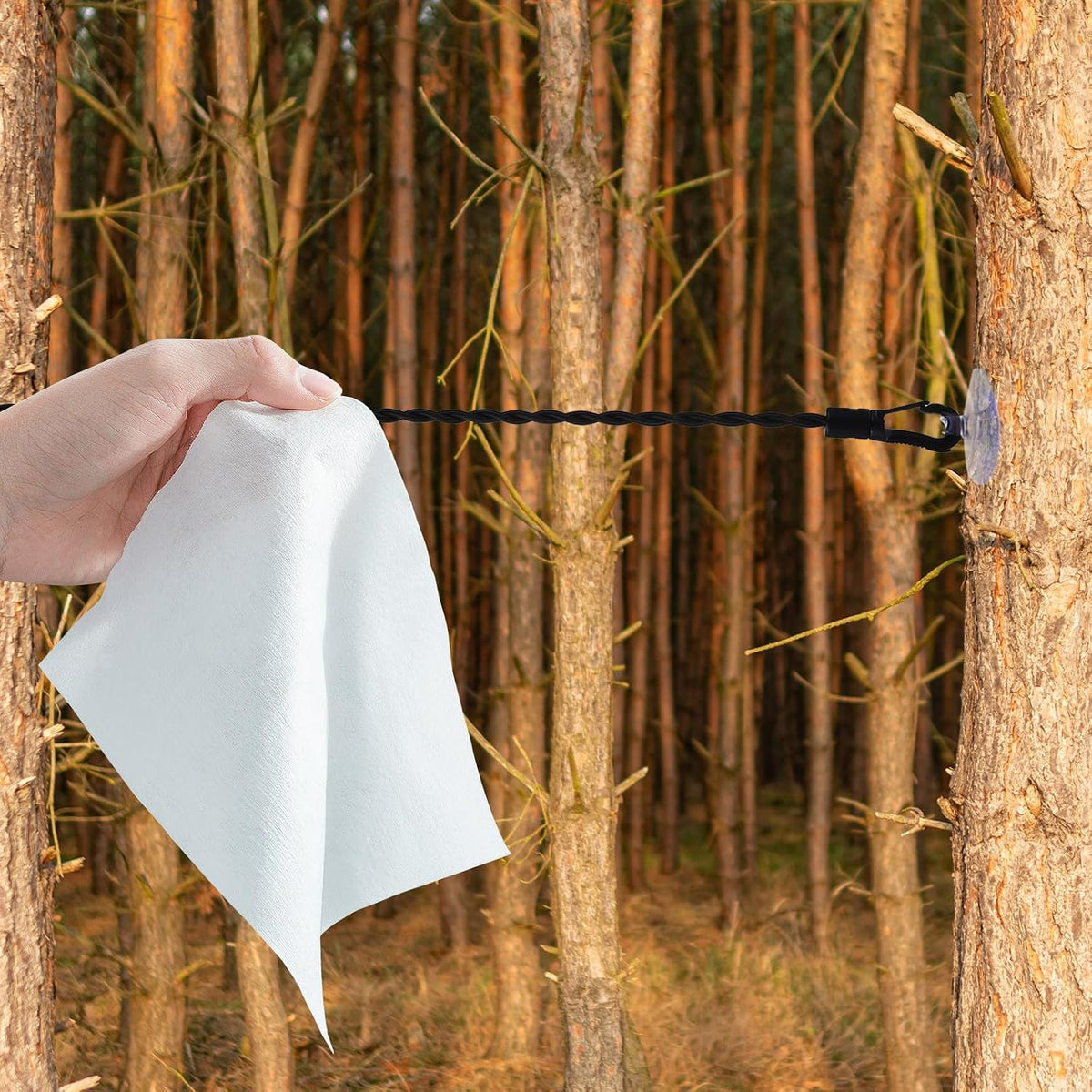 2 Pcs Retractable Travel Clothesline with Clips and Hooks, Polyester