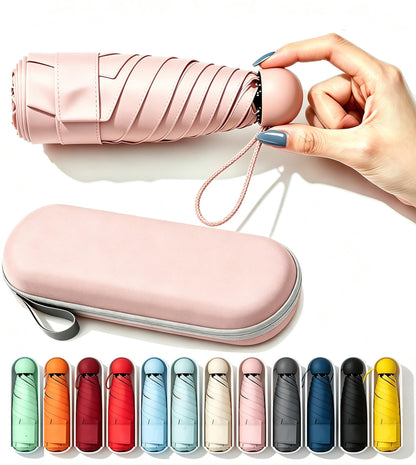 SIEPASA Mini Travel Umbrella, Compact UV Protection Sun & Rain Umbrella
