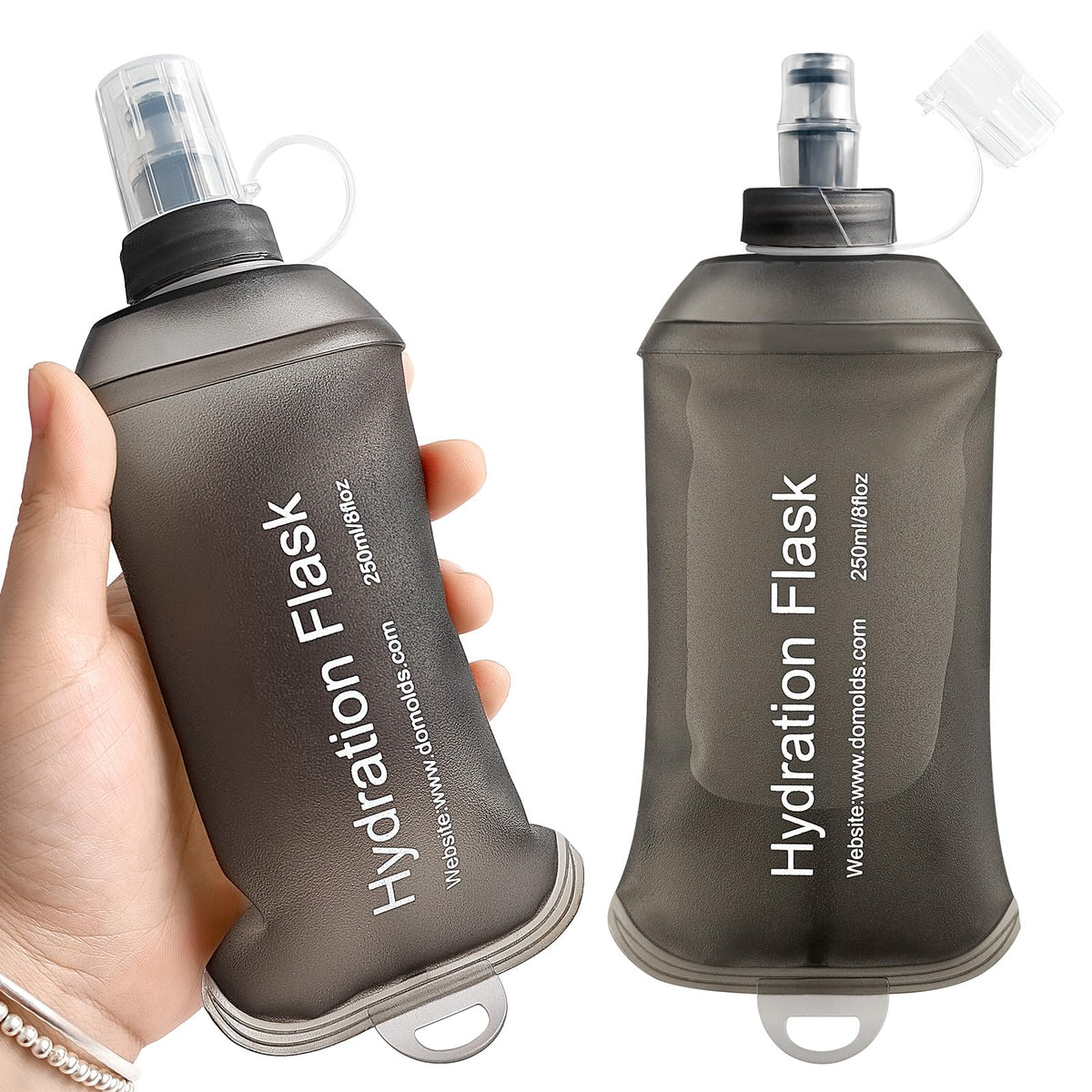GUYI GYGYL Soft Flask Collapsible Water Bottle for Sports, 250ml White 2pcs