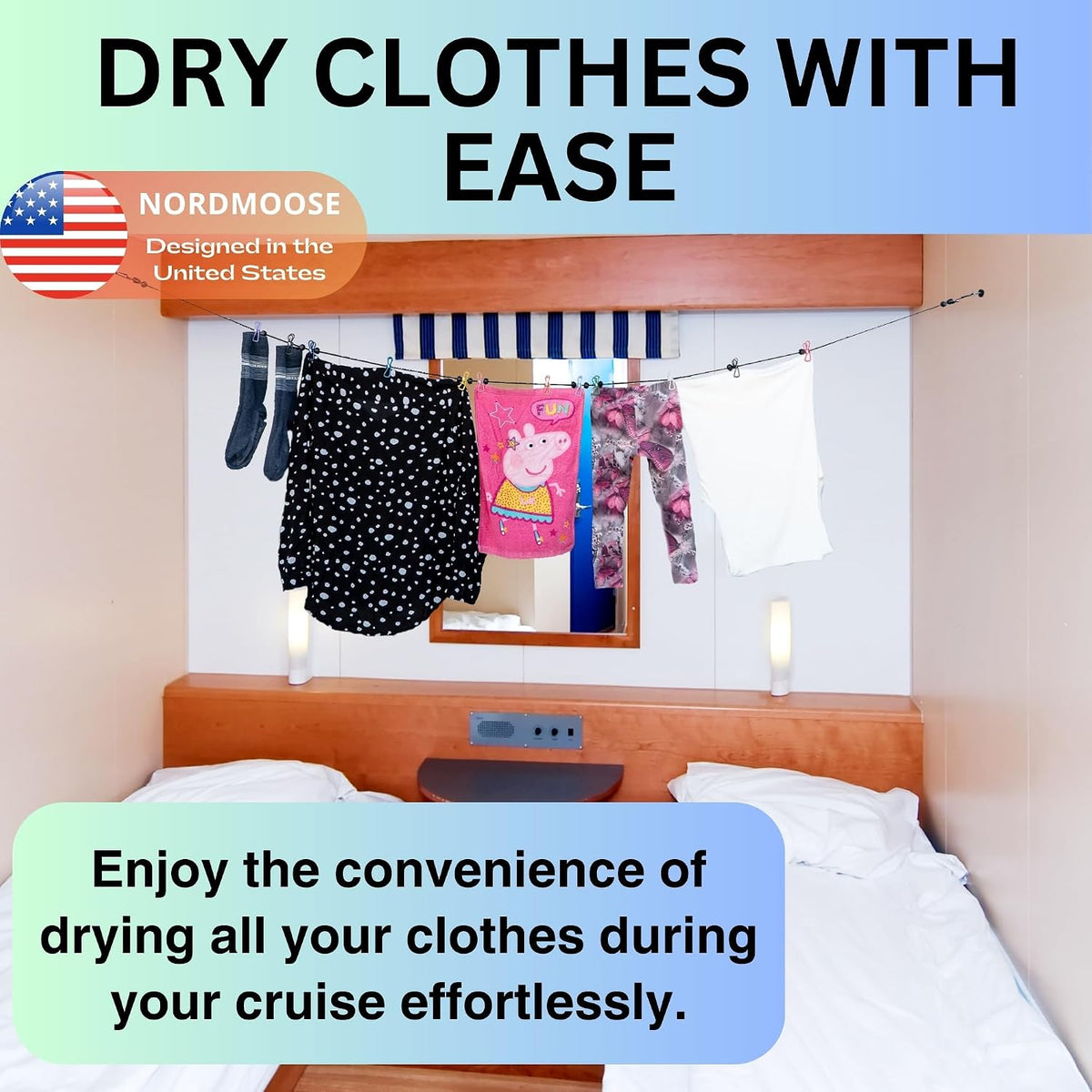 Magnetic Clothesline for Cruise Ship - Updated Stronger Magnets
