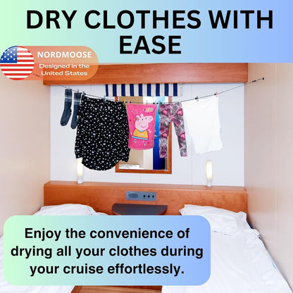 Magnetic Clothesline for Cruise Ship - Updated Stronger Magnets