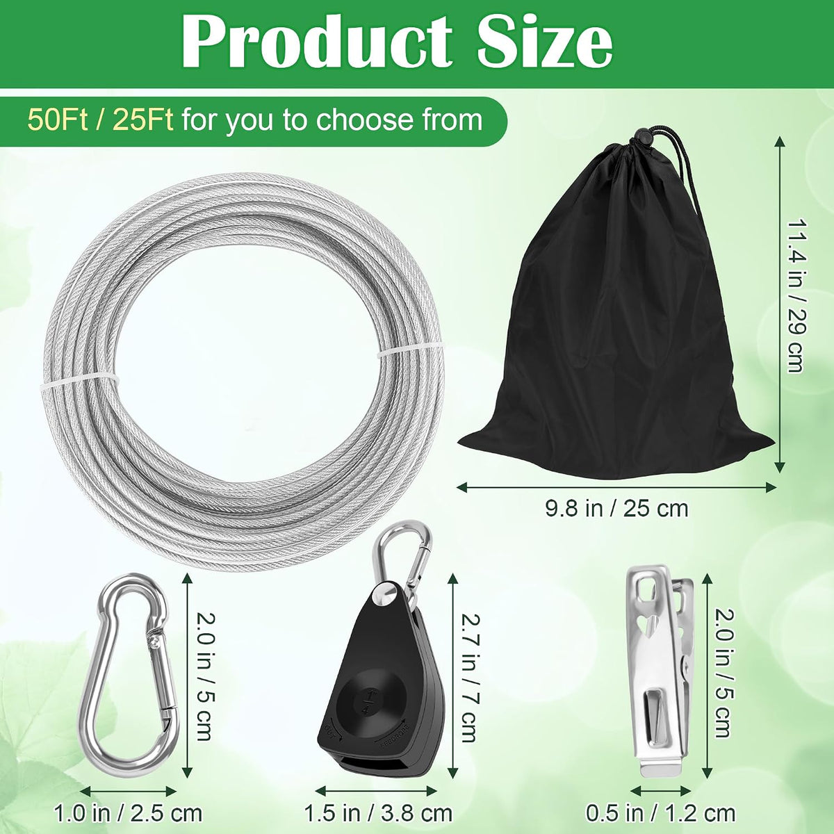 Windspeed Retractable Clothesline Outdoor Heavy Duty Travel Clothesline Retractable Clothes Line for Outside Travel Camping Cloth Line, Galvanized Steel Material, and 10 Clips, Storage Bag