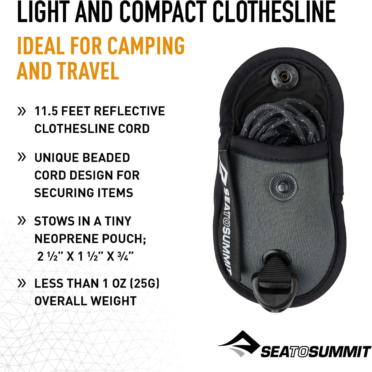 Sea to Summit Travel System: Clothesline and Clear Zip Pouch with Travel Bottles, TSA Approved