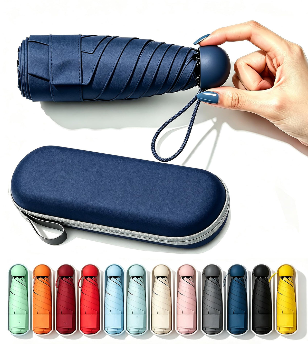 SIEPASA Mini Travel Umbrella, Compact UV Protection Sun & Rain Umbrella