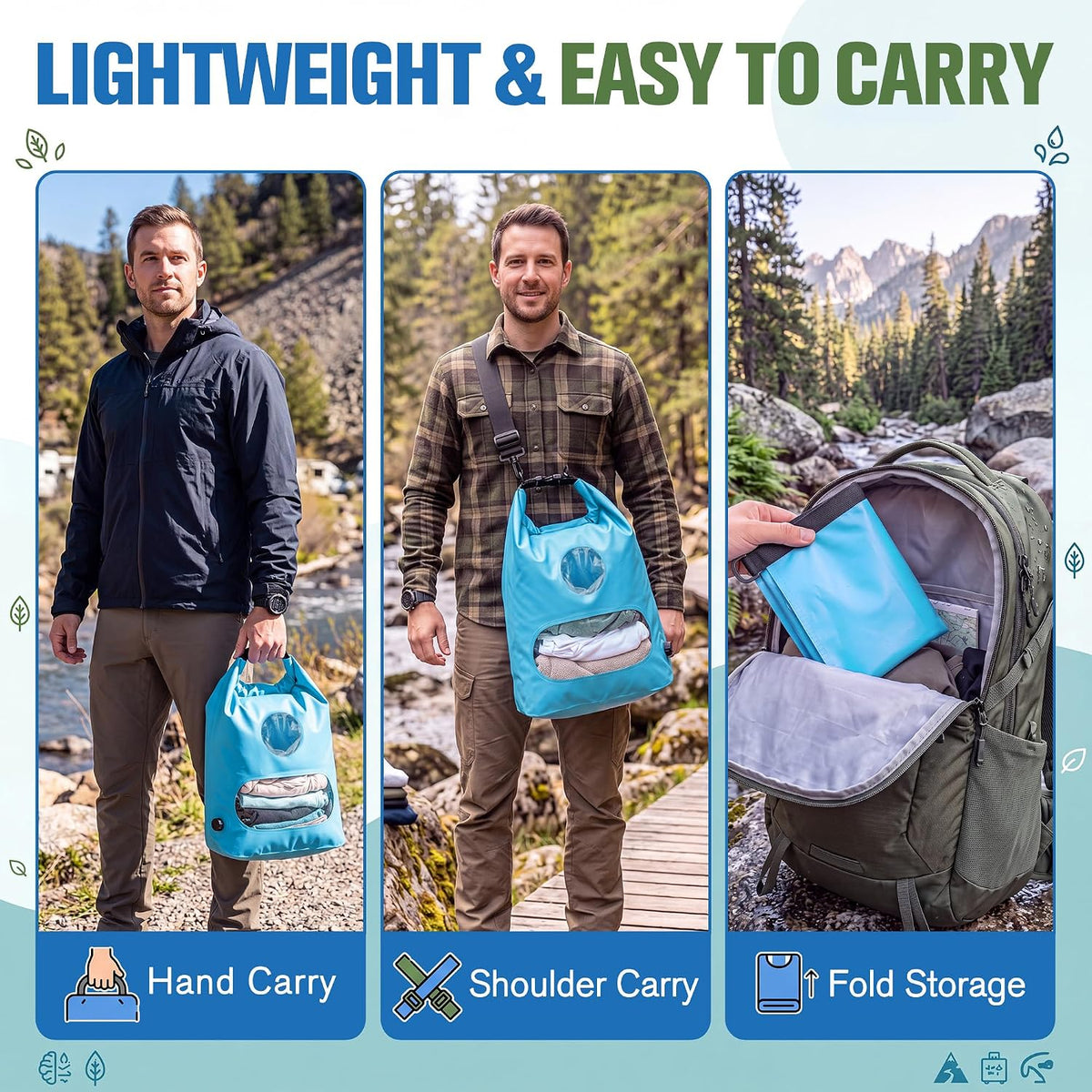 Saillong Portable Travel Washing Bag Kit, With Retractable Clothesline