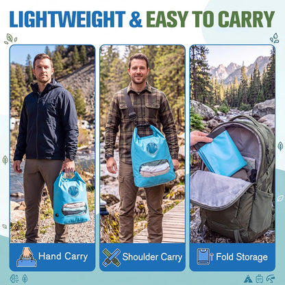 Saillong Portable Travel Washing Bag Kit, With Retractable Clothesline
