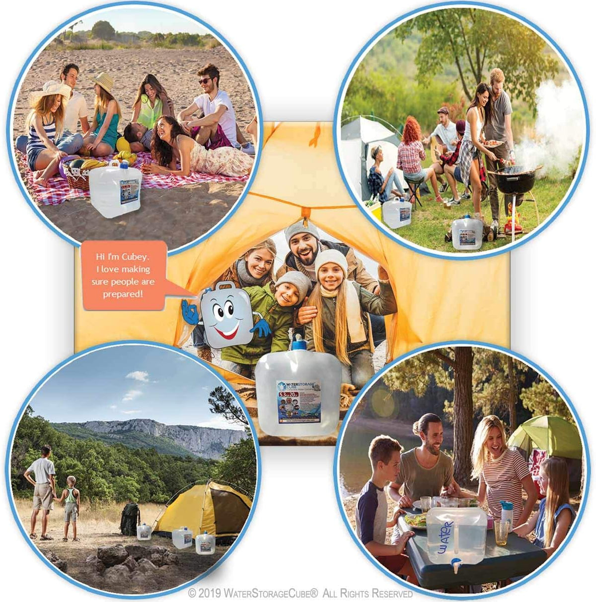 WaterStorageCube Collapsible Water Container with Spigot (5.3 Gal (2-Pack))