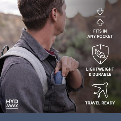 HYDAWAY 25oz Collapsible Water Bottle, Packable Leakproof for Travel