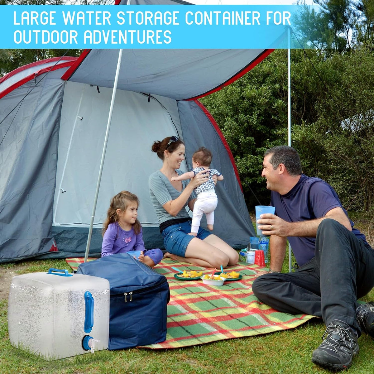 Reallnaive 3 Pcs 5.3 Gallon Collapsible Water Container with Spigot