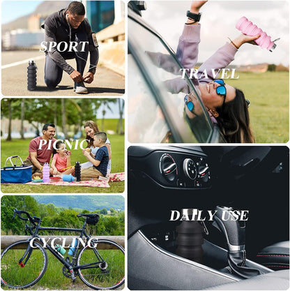 Nefeeko Collapsible Water Bottle, Reuseable BPA Free Silicone Water Bottles
