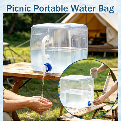 2 Pack 5.3 Gallon BPA Free Collapsible Water Container with Spigot & Hook