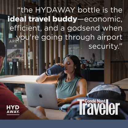 HYDAWAY 25oz Collapsible Water Bottle, Packable Leakproof for Travel
