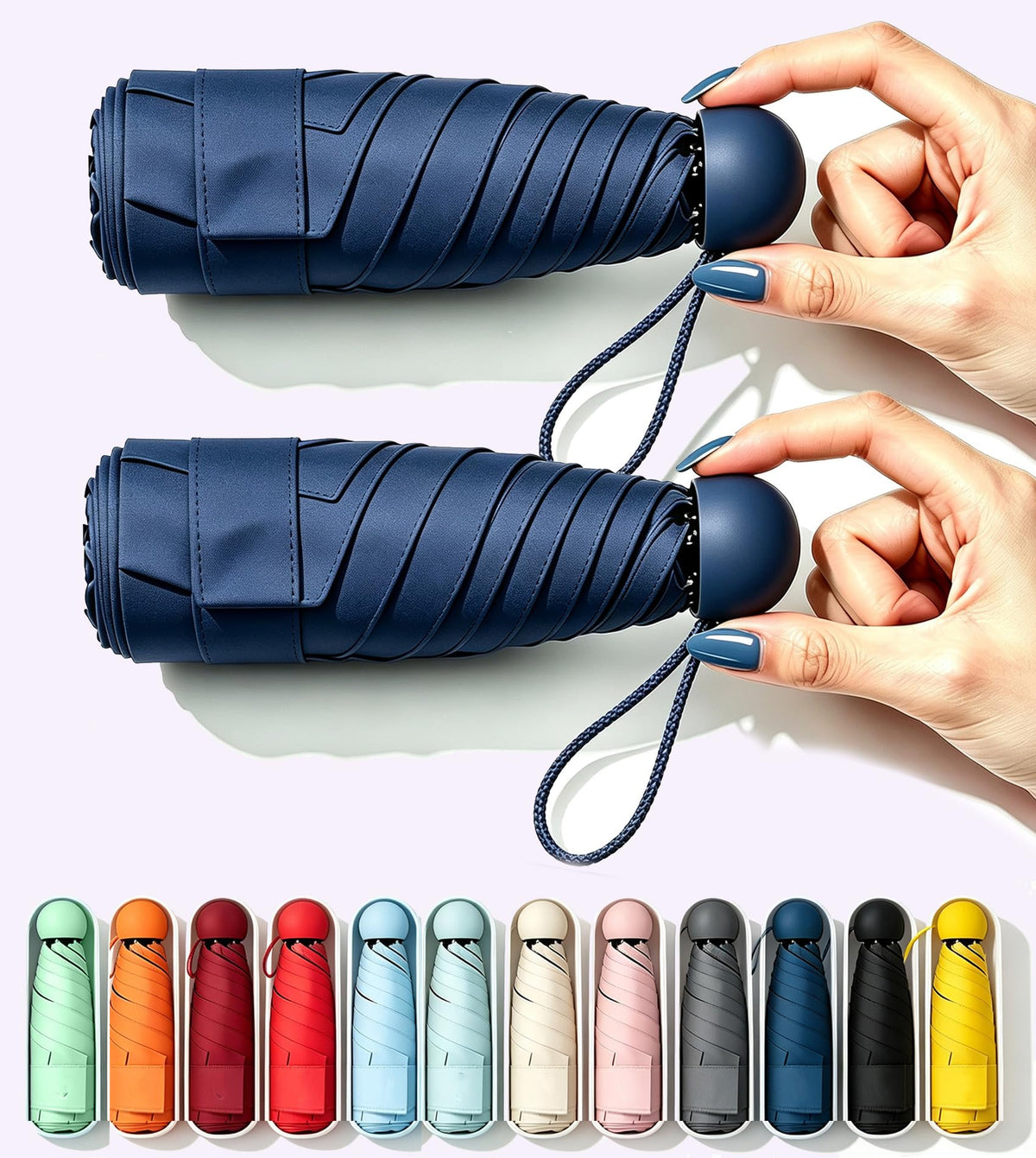 SIEPASA Mini Travel Umbrella, Compact UV Protection Sun & Rain Umbrella