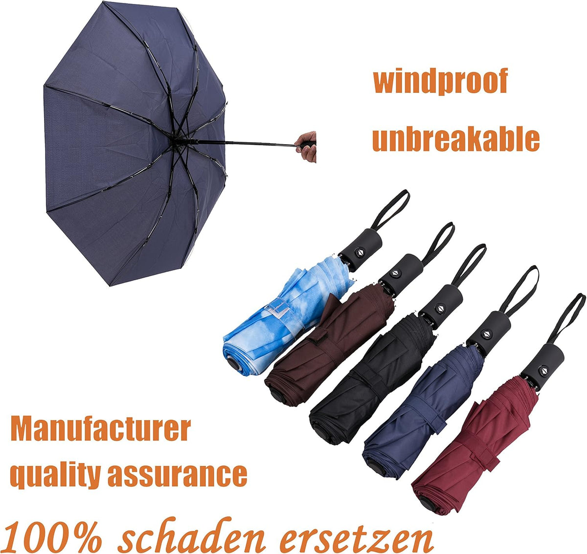 SY COMPACT Travel Umbrella - Windproof Automatic Compact Umbrellas for Rain