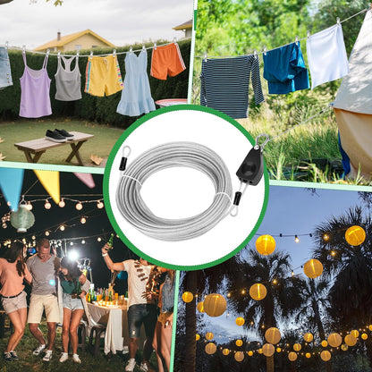 Windspeed Retractable Clothesline Outdoor Heavy Duty Travel Clothesline Retractable Clothes Line for Outside Travel Camping Cloth Line, Galvanized Steel Material, and 10 Clips, Storage Bag